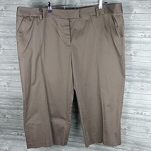 Apostrophe taupe cropped dress pants sz 24W